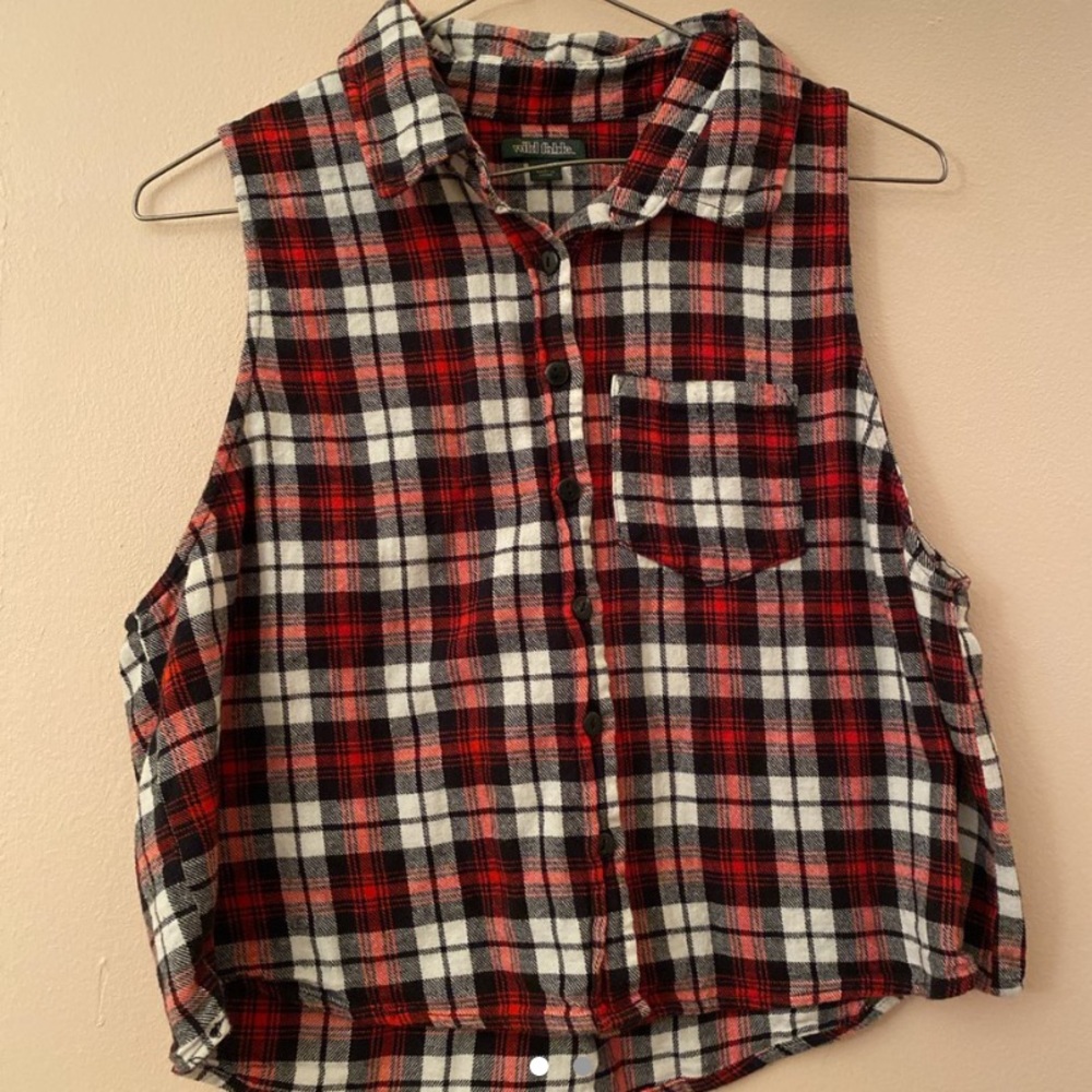 Crop plaid tee